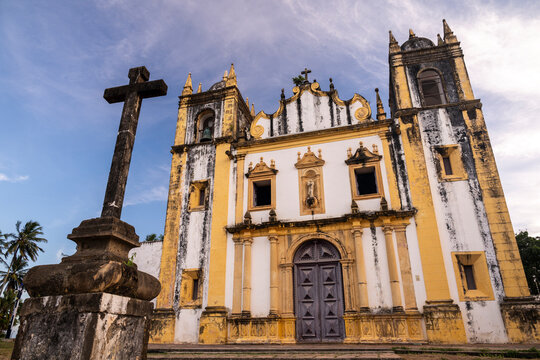 Beautiful historic church building in downtown Olinda, Pernambuco