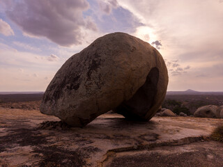 Beautiful aerial view to Lajedo de Pai Mateus stone slab © Cavan