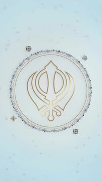 Golden Khanda Sikhism Religious Symbol for Guru Nanak Jayanti