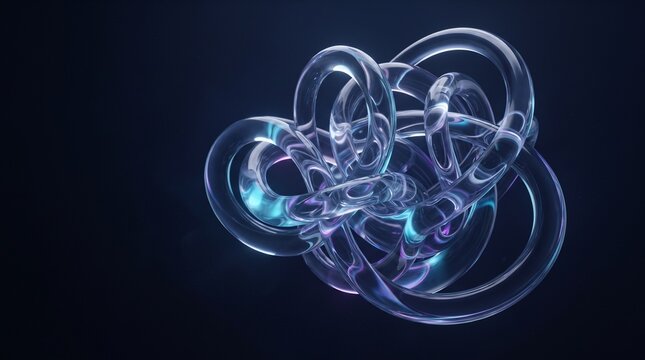 Abstract Infinite Liquid Glass Geometry 3D Digital Artwork