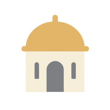 Simple building illustration with dome