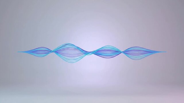 Blue sound wave pulsing on studio background animation