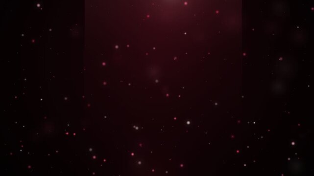 Ruby Red and Rose Pink Glowing Stardust Particles with Soft Bokeh and Luminous Top Light on Dark Cinematic Background, Elegant Floating Sparkles, Seamless 4K Motion Loop