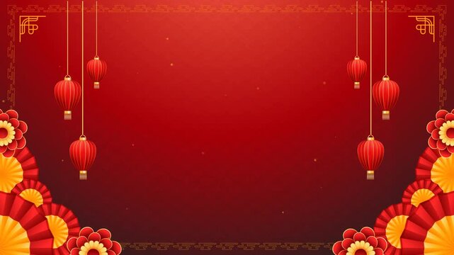 chinese new year ornament on the red and green screen background