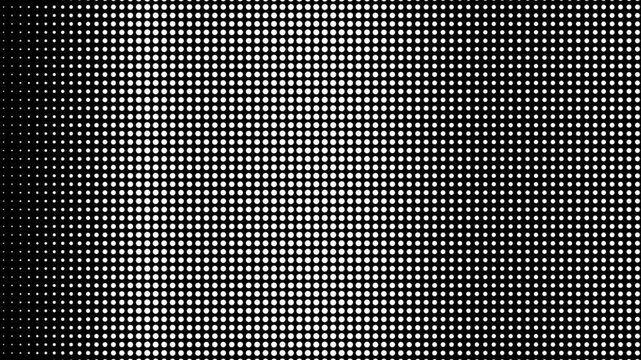 Halftone Dot Grid Pattern Background Animation, Black and White Dotted Halftone Screen Texture  