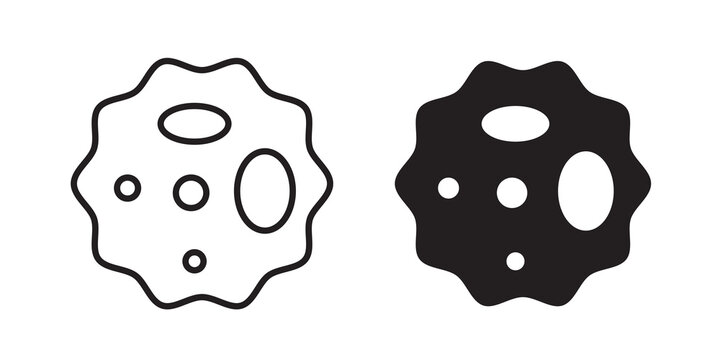 White blood cell icon flat outline in black