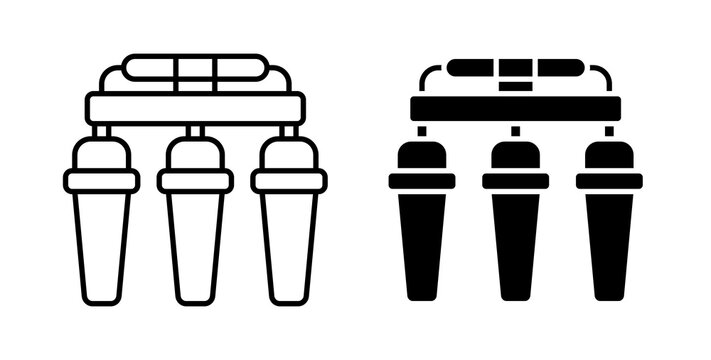 Water filtration icon flat outline in black