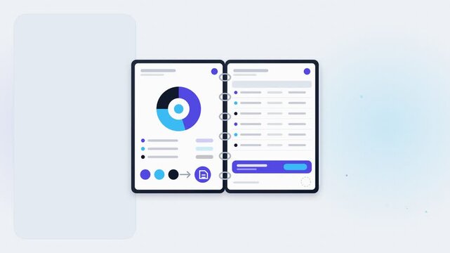 Automated income consolidation and single tax filing document approved with certified badge in looping animation