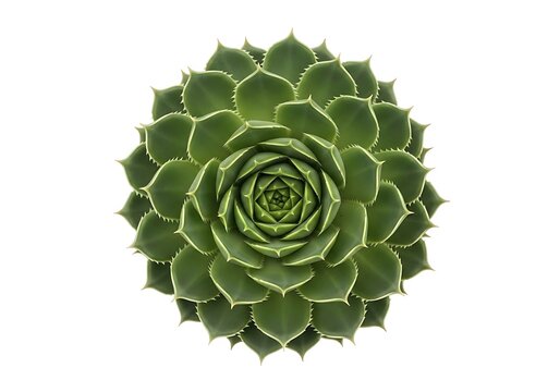 Green rosette succulent plant top view