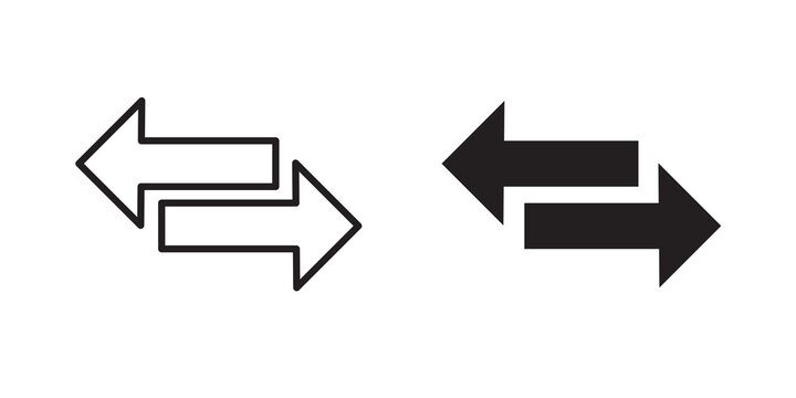 Transfer icon flat outline in black