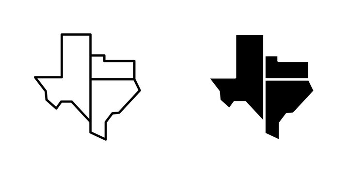 Texas icon flat outline in black