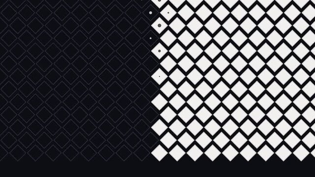 Abstract Monochrome Geometric Halftone Pattern with Diamond Shape Gradient Transition