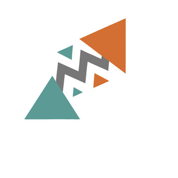 Geometric shapes with zig-zag pattern