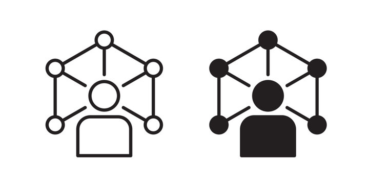 Skills set icon flat outline in black