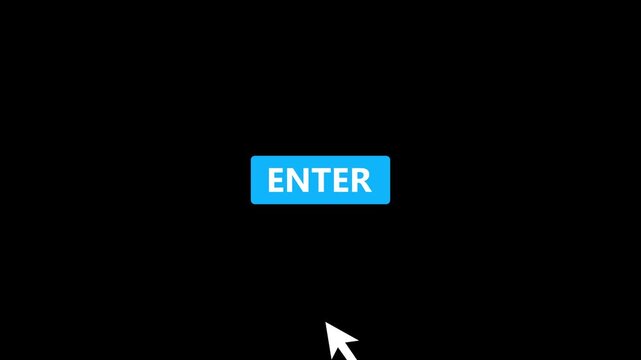 Mouse cursor clicking effect on enter text box. Mouse cursor enter text pressing. Pushing concept animation.