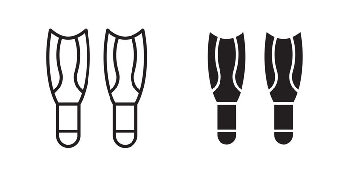 Scuba diving icon flat outline in black