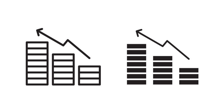 Revenue icon flat outline in black