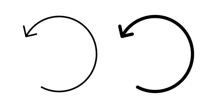 Reset icon flat outline in black
