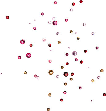 Pink And Red Shiny Metallic Scattered Rhinestones Decoration