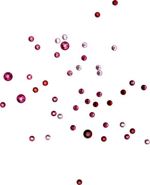 Pink And Red Shiny Metallic Scattered Rhinestones Decoration
