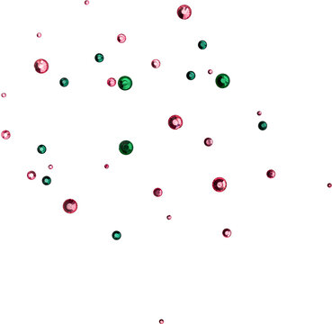 Red And Green Shiny Metallic Scattered Rhinestones Decoration