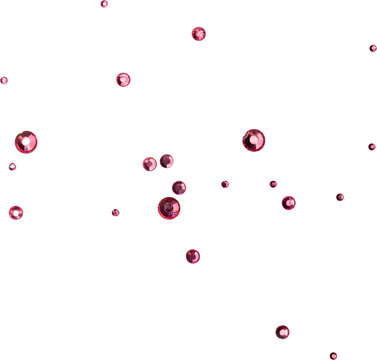 Red Shiny Metallic Scattered Rhinestones Decoration