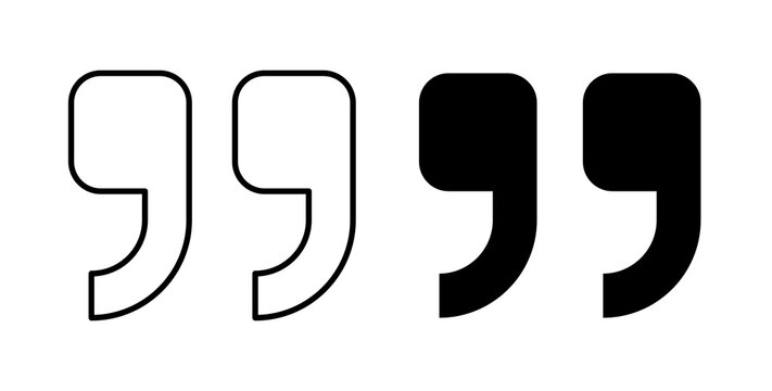 Quote right icon flat outline in black