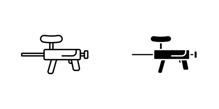Paintball gun icon flat outline in black