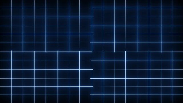 futuristic blue glowing grid lines motion graphics animation loop.