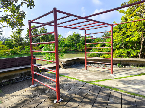 Outdoor Monkey Bar Gym Equipment in a Park