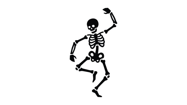 Ape dance skeleton silhouette
