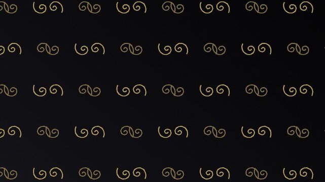 Soft baroque scroll pattern background loop with slow zoom motion