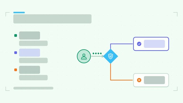 Animated lead qualification infographic in a modern flat vector style, branches drawing in a smooth 4K loop. Blank text placeholders and teal and turquoise accents sit on a bright light background so 