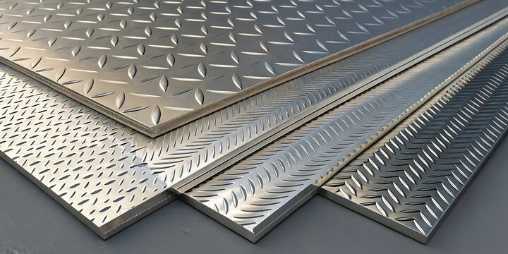 Galvanized metal sheets showcasing various patterns for construction and design projects