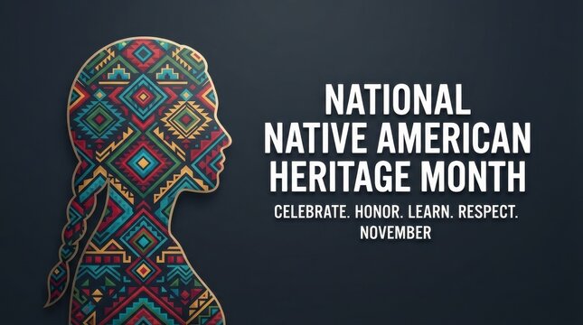 Native American Heritage Month celebration design with intricate patterns