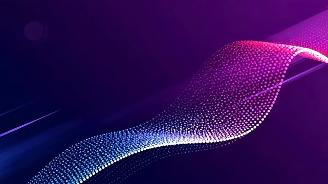 Abstract wave of glowing dots