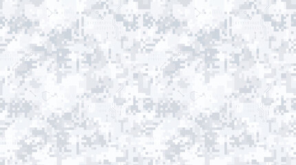 Obraz premium Digital camouflage seamless surface with pale gray pixel shapes, creating subtle military texture for textile and background