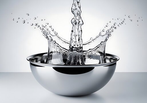 Water fountain splashing into a bowl
