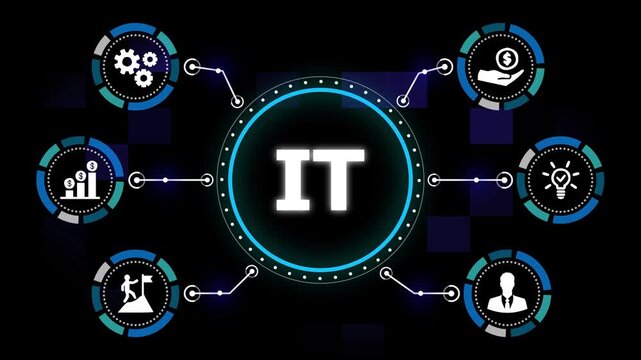 IT Information Technology Business Digital Animated Infographic.