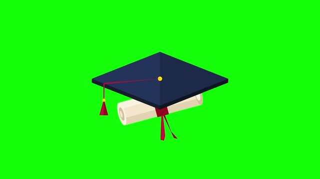 Academic graduation cap and diploma scroll symbolize successful education