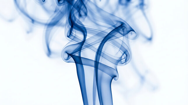 Floating blue wisps of soft vapor drift upwards in gentle curves creating patterns of motion that evoke a sense of calm flow and ethereal beauty for your creative design projects requiring