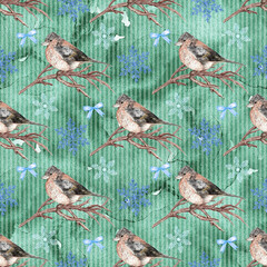 Winter chrismas birds pattern background for greetings cards and wallpaper © Farhan Ahmed