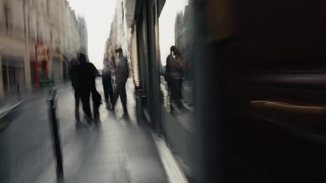 Disoriented running through a gritty paris street