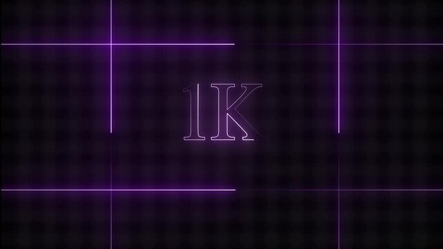 Modern stylized ik letters on purple grid background