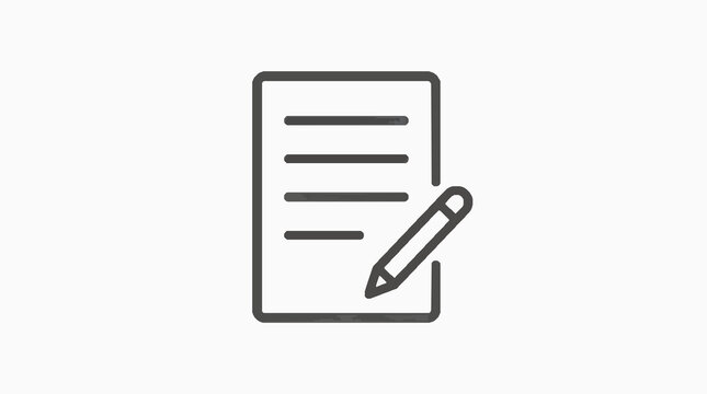Professional document with pencil icon for notes or editing concept
