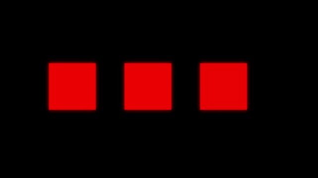 Pulsing red square loading animation loop, minimalist digital interface for ui and ux buffering