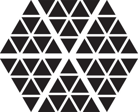 Hexagonal pattern of interlocking triangles on a white background