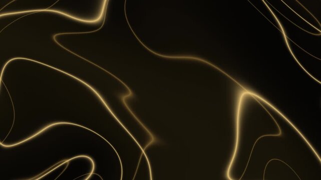 Abstract golden contour lines undulating topographic curves flowing smoothly&nbsp;on dark luxury background seamless loop animation