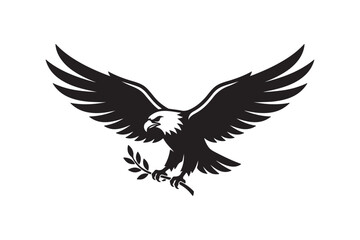Fototapeta premium Patriotic eagle mascot vector emblem design.