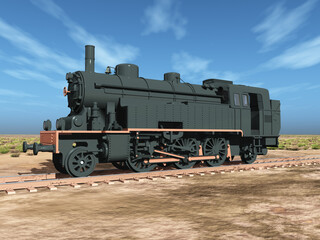 Antike US Güterzug-Dampflokomotive © Michael Rosskothen
